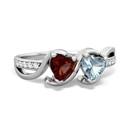 Garnet Side By Side 14K White Gold ring R3090