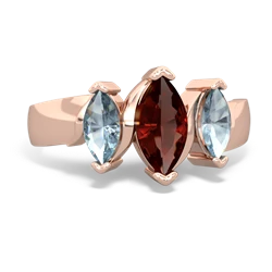 Garnet Three Peeks 14K Rose Gold ring R2433