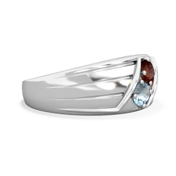 Garnet Men's Streamline 14K White Gold ring R0460