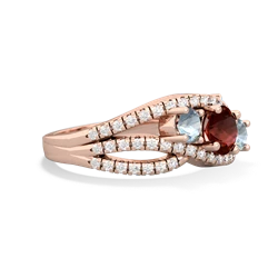 Garnet Three Stone Aurora 14K Rose Gold ring R3080