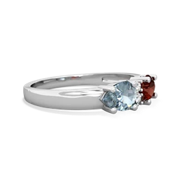 Garnet Pear Bowtie 14K White Gold ring R0865