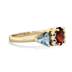 Garnet Antique Style Three Stone 14K Yellow Gold ring R2186