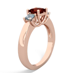 Garnet Three Stone Trellis 14K Rose Gold ring R4015