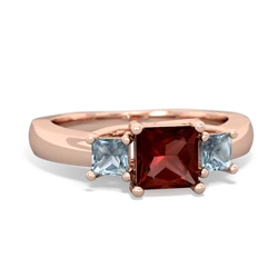 Garnet Three Stone Trellis 14K Rose Gold ring R4015