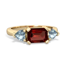 Garnet Three Stone 14K Yellow Gold ring R5235