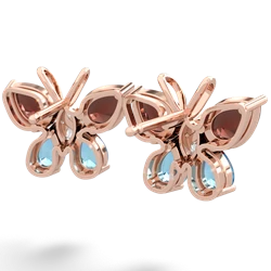 Garnet Butterfly 14K Rose Gold earrings E2215