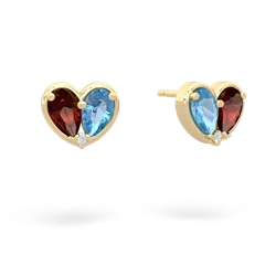 Garnet 'Our Heart' 14K Yellow Gold earrings E5072