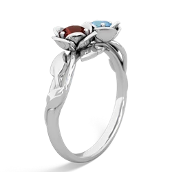 Garnet Rose Garden 14K White Gold ring R5510