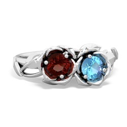 Garnet Rose Garden 14K White Gold ring R5510