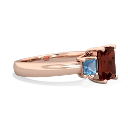 Garnet Three Stone Emerald-Cut Trellis 14K Rose Gold ring R4021