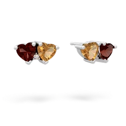 Garnet Sweethearts 14K White Gold earrings E5260