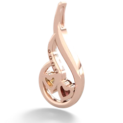 Garnet Keepsake Curves 14K Rose Gold pendant P5450