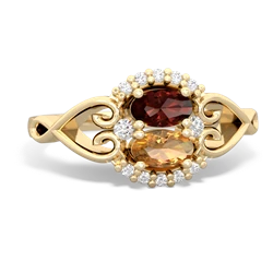 Garnet Love Nest 14K Yellow Gold ring R5860