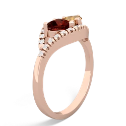 Garnet Mother And Child 14K Rose Gold ring R3010