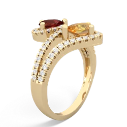 Garnet Diamond Dazzler 14K Yellow Gold ring R3000