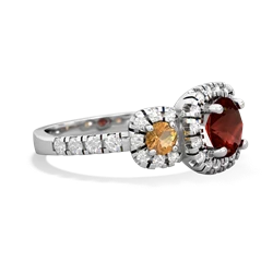 Garnet Regal Halo 14K White Gold ring R5350