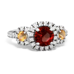 Garnet Regal Halo 14K White Gold ring R5350