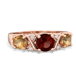 Garnet Hugs And Kisses 14K Rose Gold ring R5016