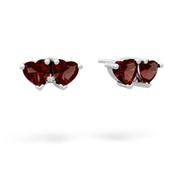 Garnet Sweethearts 14K White Gold earrings E5260