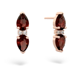 Garnet Bowtie Drop 14K Rose Gold earrings E0865