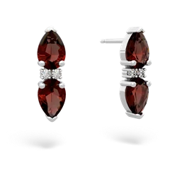 Garnet Bowtie Drop 14K White Gold earrings E0865