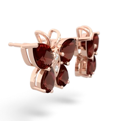 Garnet Butterfly 14K Rose Gold earrings E2215