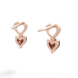 Garnet Four Hearts 14K Rose Gold earrings E2558