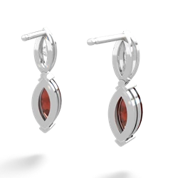 Garnet Marquise Drop 14K White Gold earrings E5333