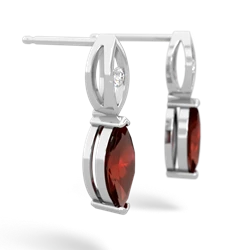 Garnet Marquise Drop 14K White Gold earrings E5333