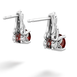 Garnet Antique Elegance 14K White Gold earrings E3100