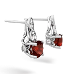 Garnet Antique Elegance 14K White Gold earrings E3100