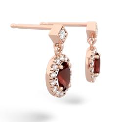 Garnet Antique-Style Halo 14K Rose Gold earrings E5720