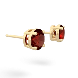 Garnet 6Mm Round Stud 14K Yellow Gold earrings E1786