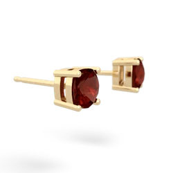 Garnet 5Mm Checkerboard Cushion Stud 14K Yellow Gold earrings E1795