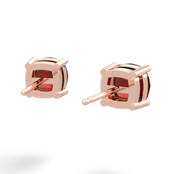 Garnet 6Mm Checkerboard Cushion Stud 14K Rose Gold earrings E1796