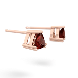 Garnet 5Mm Trillion Stud 14K Rose Gold earrings E1858