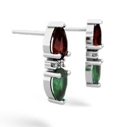 Garnet Bowtie Drop 14K White Gold earrings E0865