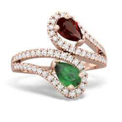 Garnet Diamond Dazzler 14K Rose Gold ring R3000