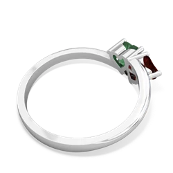 Garnet Sweethearts 14K White Gold ring R5260