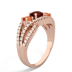 Garnet Three Stone Aurora 14K Rose Gold ring R3080