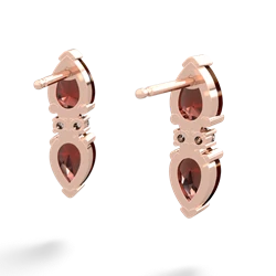 Garnet Bowtie Drop 14K Rose Gold earrings E0865