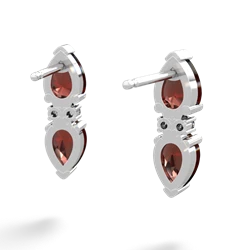 Garnet Bowtie Drop 14K White Gold earrings E0865