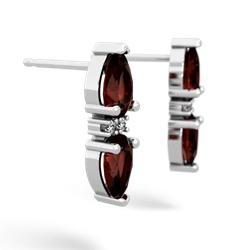 Garnet Bowtie Drop 14K White Gold earrings E0865