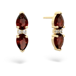 Garnet Bowtie Drop 14K Yellow Gold earrings E0865