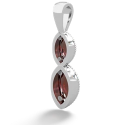 Garnet Antique-Style Halo 14K White Gold pendant P5700