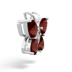 Garnet Butterfly 14K White Gold pendant P2215