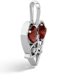 Garnet Celtic Trinity Heart 14K White Gold pendant P5331