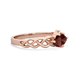 Garnet Heart To Heart Braid 14K Rose Gold ring R5870