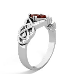 Garnet Keepsake Celtic Knot 14K White Gold ring R5300