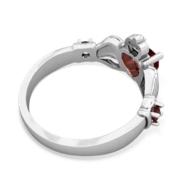 Fire Opal Claddagh Keepsake 14K White Gold ring R5245